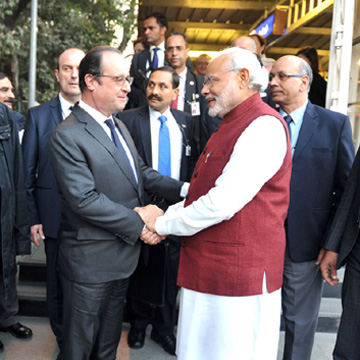 फ्रांस के राष्ट्रपति भारत के दौरे पर, भारत और फ़्रांस के बीच हुए कई समझौते