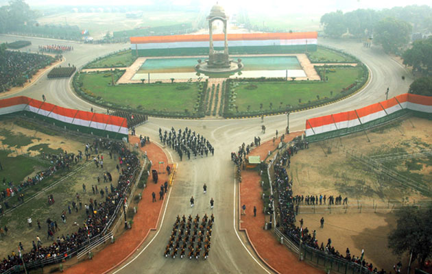 67वें गणतंत्र दिवस परेड 2016 के अवसर पर राजपथ का विहंगम दृश्‍य